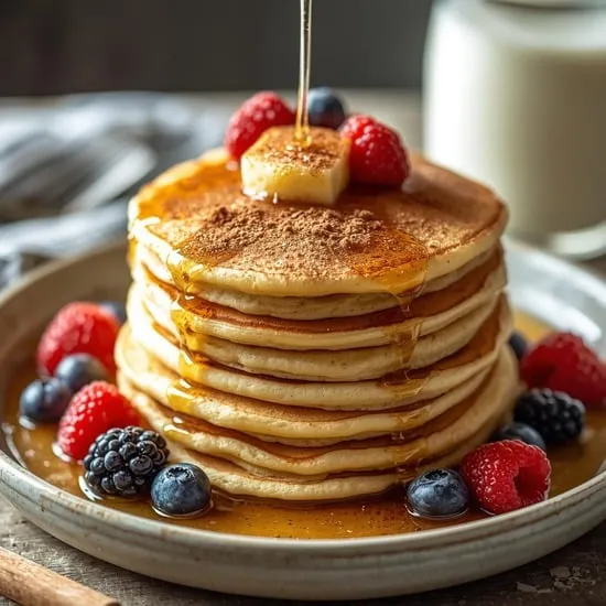 Vanilla Cinnamon Buttermilk Pancakes Recipe