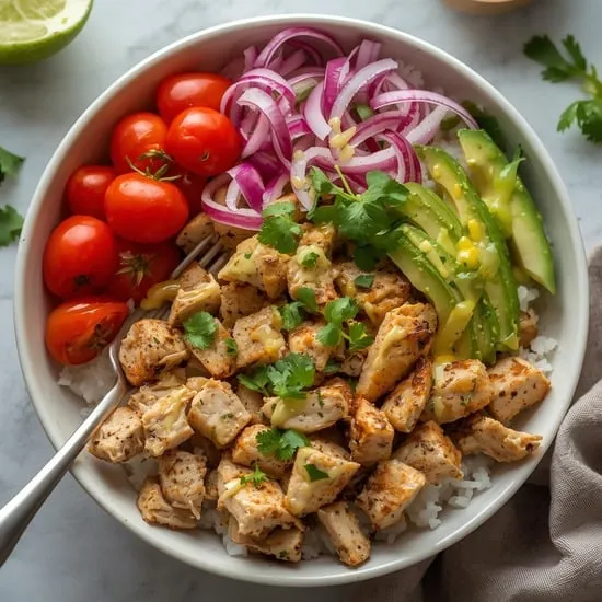 Chicken Rice Avocado Bowl Recipe