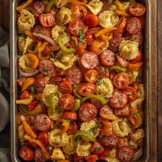 easy sheet pan tortellini and kielbasa IMG01