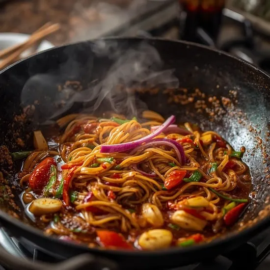 sweet spicy ramen noodle stir fry IMG01
