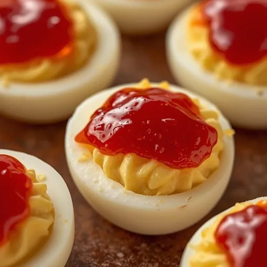 sweet and spicy pepper jelly deviled eggs IMG02