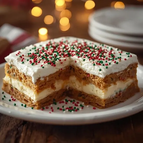 Christmas Cookie Lasagna Dessert