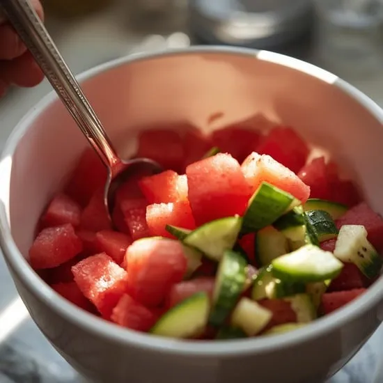 summer perfect watermelon cucumber salad recipe IMG05