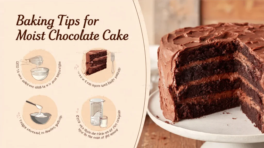 Some useful Baking Tips to make a Moist Chocolate Cake.