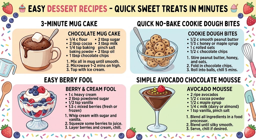 Easy Dessert Recipes – Quick Sweet Treats in Minutes